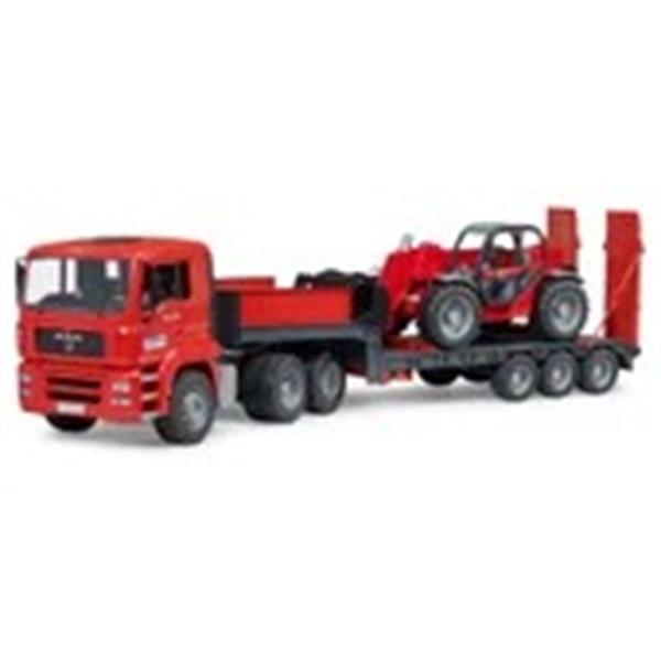 Bruder MAN TGA Low loader truck with Manitou Telescopic loader MLT 633