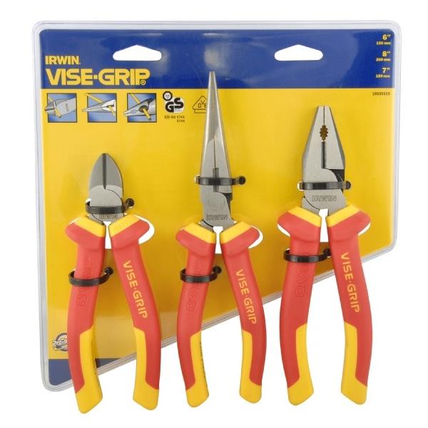 IRWIN VISE-GRIP PLIERS SET 3pc VDE 1000v