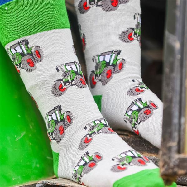 Dark Green Tractor Crew Socks