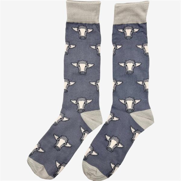 Grey Cow Long Socks