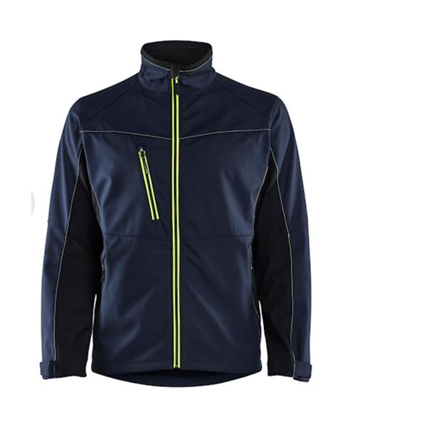 495025168633 Softshell Jacket, Navy/Hi-Vis Yellow
