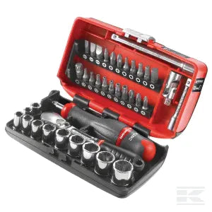 Socket set 1/4", metric 6-pt