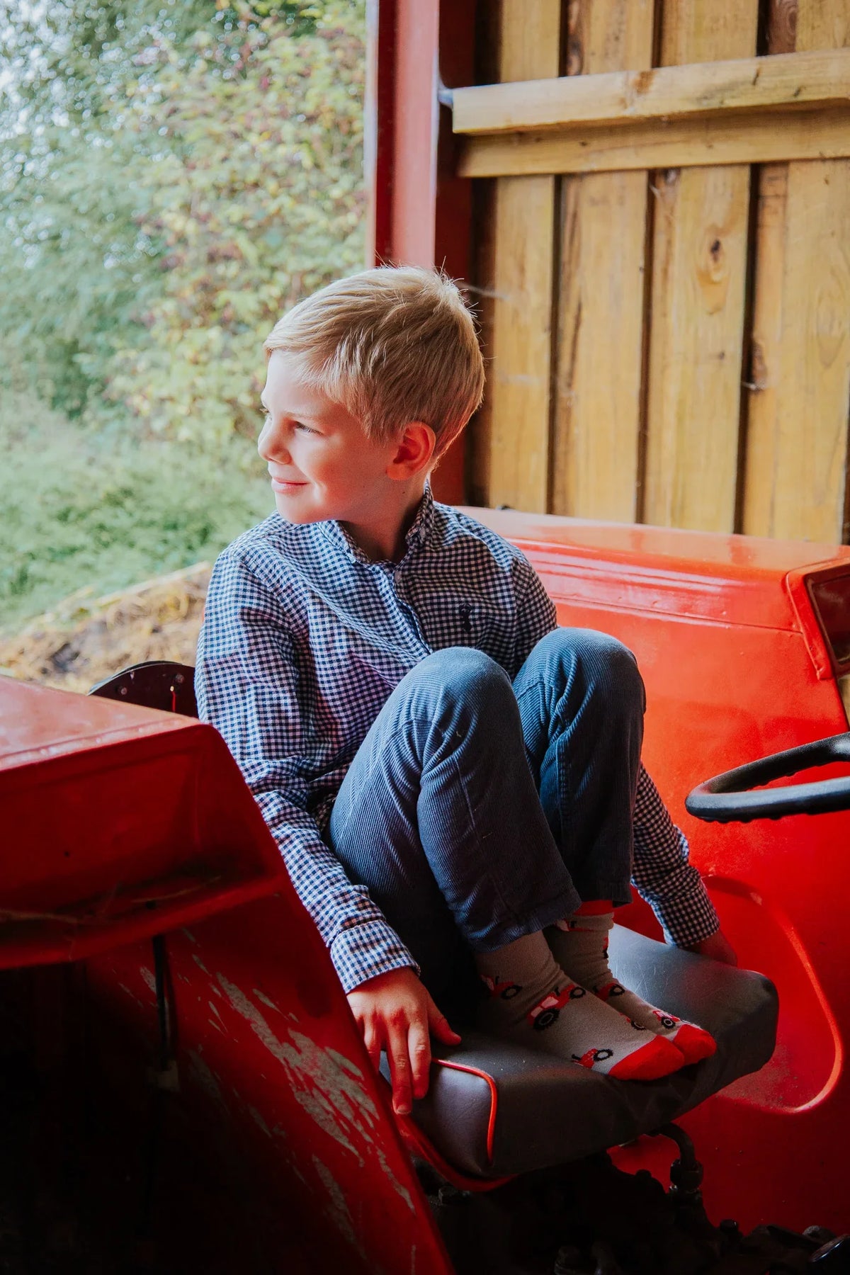 Childrens Red Tractor Crew Socks