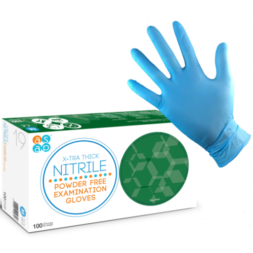 BLUE NITRILE PF GLOVE X-TRA THICK
