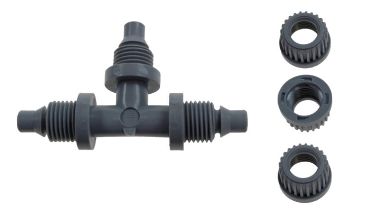 Ambic T connector with nuts for Teat Spray Unit