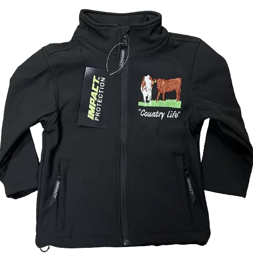 KIDS IMPACT SOFTSHELL JACKET  BLACK COUNTRY LIFE