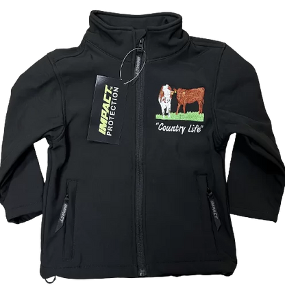 KIDS IMPACT SOFTSHELL JACKET  BLACK COUNTRY LIFE