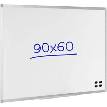 Wall Mountable Magnetic Whiteboard Lacquered Steel 90 x 60 cm