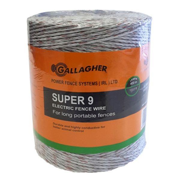 Gallagher Super 9 Wire 400M White