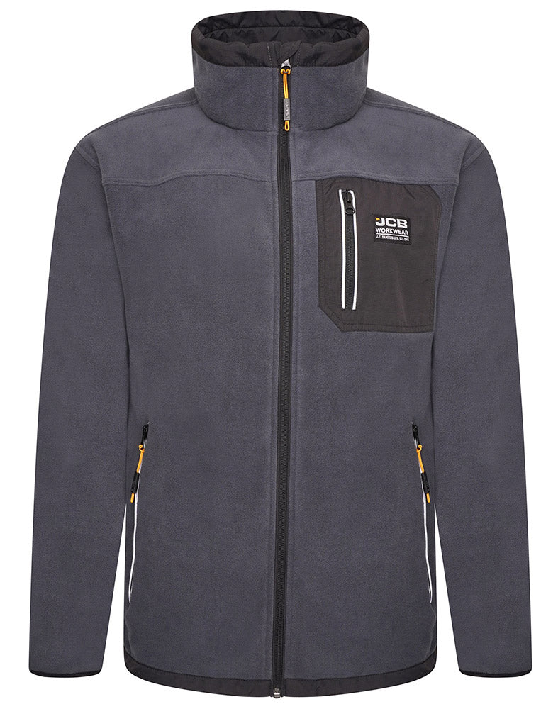 JCB Workwear Trade Fleece Jacket Full Zip Steel