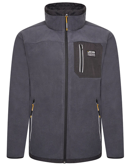 JCB Workwear Trade Fleece Jacket Full Zip Steel