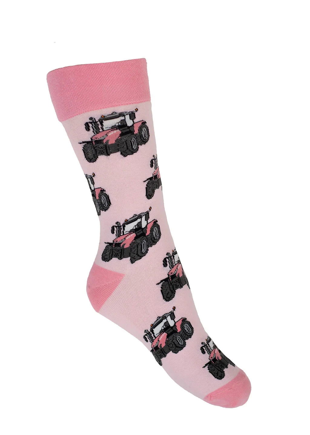 Pink Tractor Farm Socks | Crew