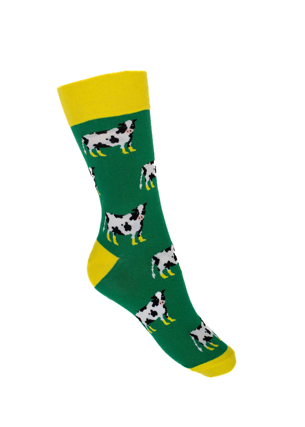 Yellow Welly Cow Socks | Crew
