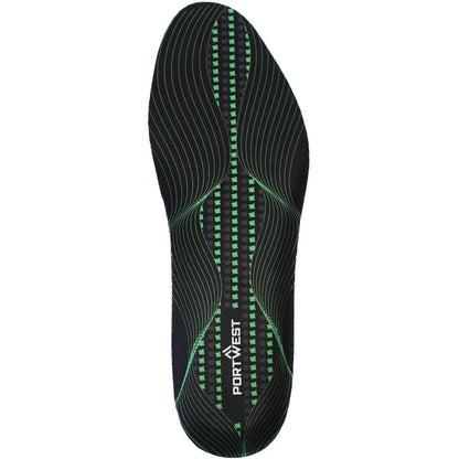 Gel Cushion &amp; Arch Support Insole - Black/Green