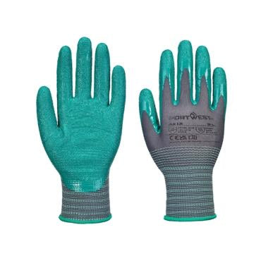 Grip 15 Nitrile Crinkle Glove (Pk12) - Grey/Green