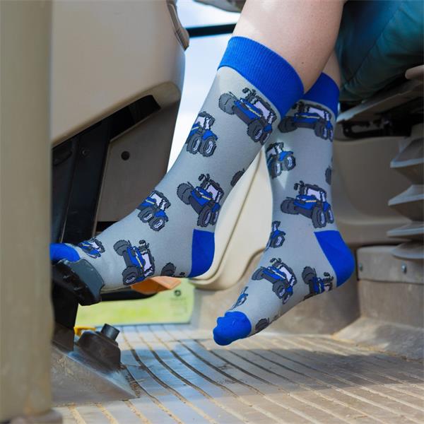 Blue Tractor Crew Socks