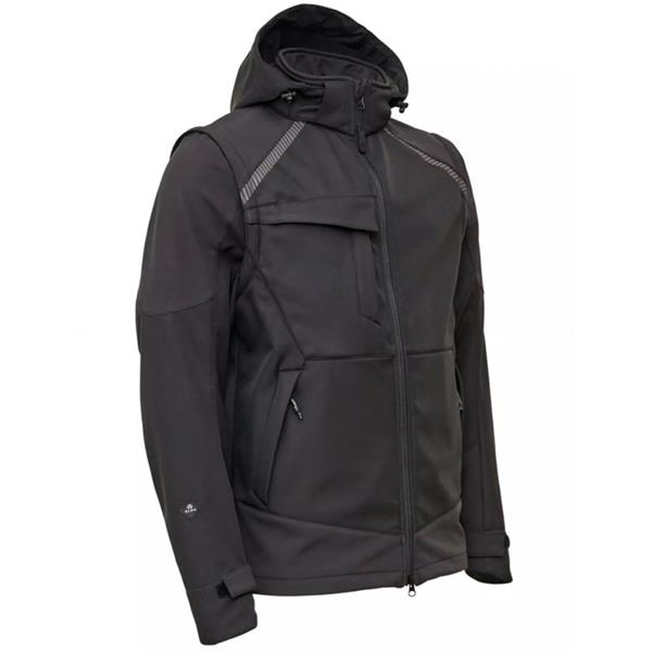 CFS Unisex Adults 2-In-1 Black Softshell Coat/Gilet