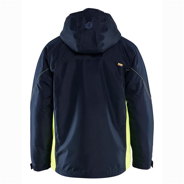 489019778633 Lightweight Lined Winter Jacket, Navy/Yellow