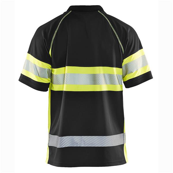 333810519933 Hi-Vis Polo Shirt, Black/Yellow