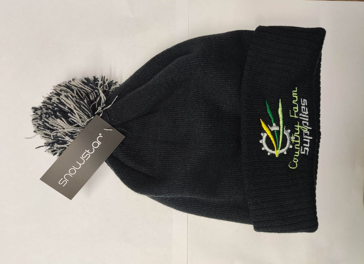 CFS Beanie Hat - Black Bobble KIDS