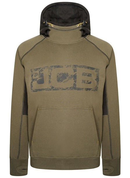 JCB Workwear Horton Hoodie - Classic Workwear Pullover for Trades and Contractors Olive