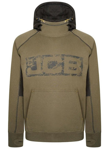 JCB Workwear Horton Hoodie - Classic Workwear Pullover for Trades and Contractors Olive