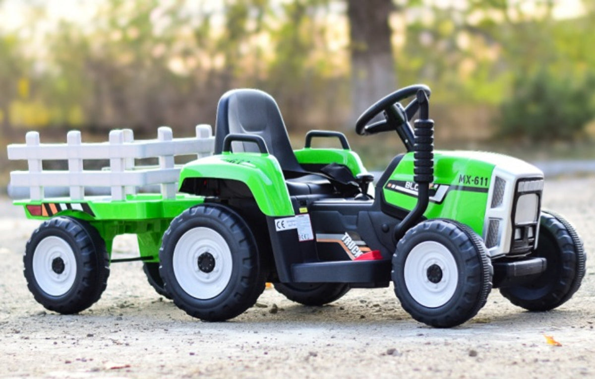 Fast and furious MX Green 12V Electric Tractor Trailer.