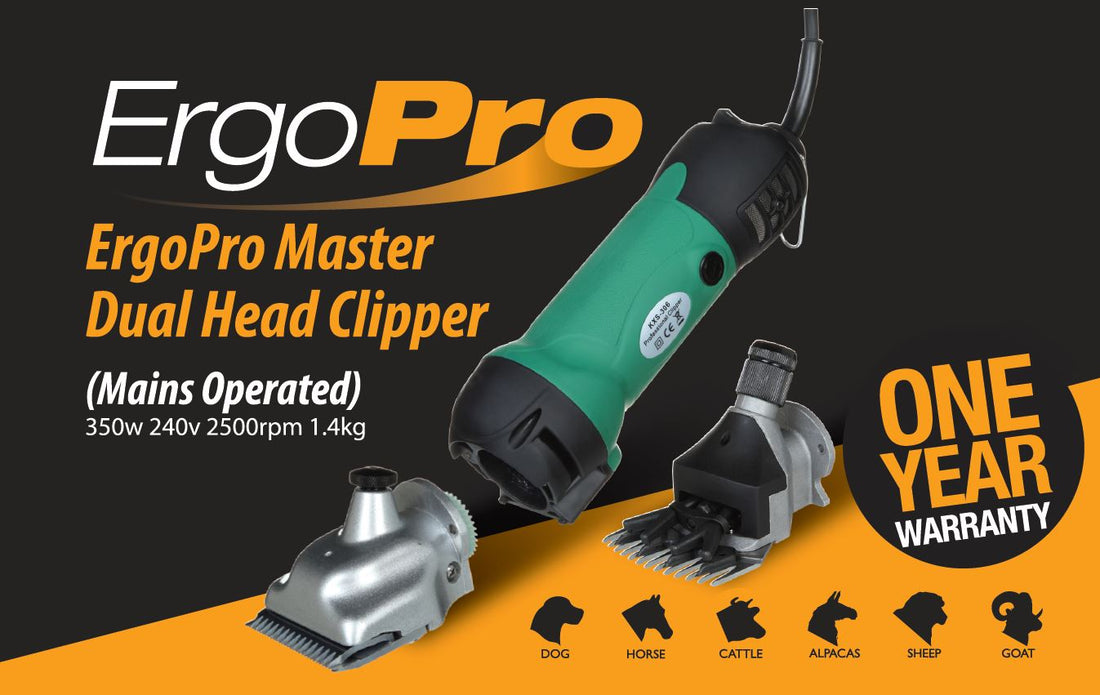 ErgoPro Master (Mains) Dual Head Clipper (Cattle, Horse, Sheep, Goat &amp; Dog)