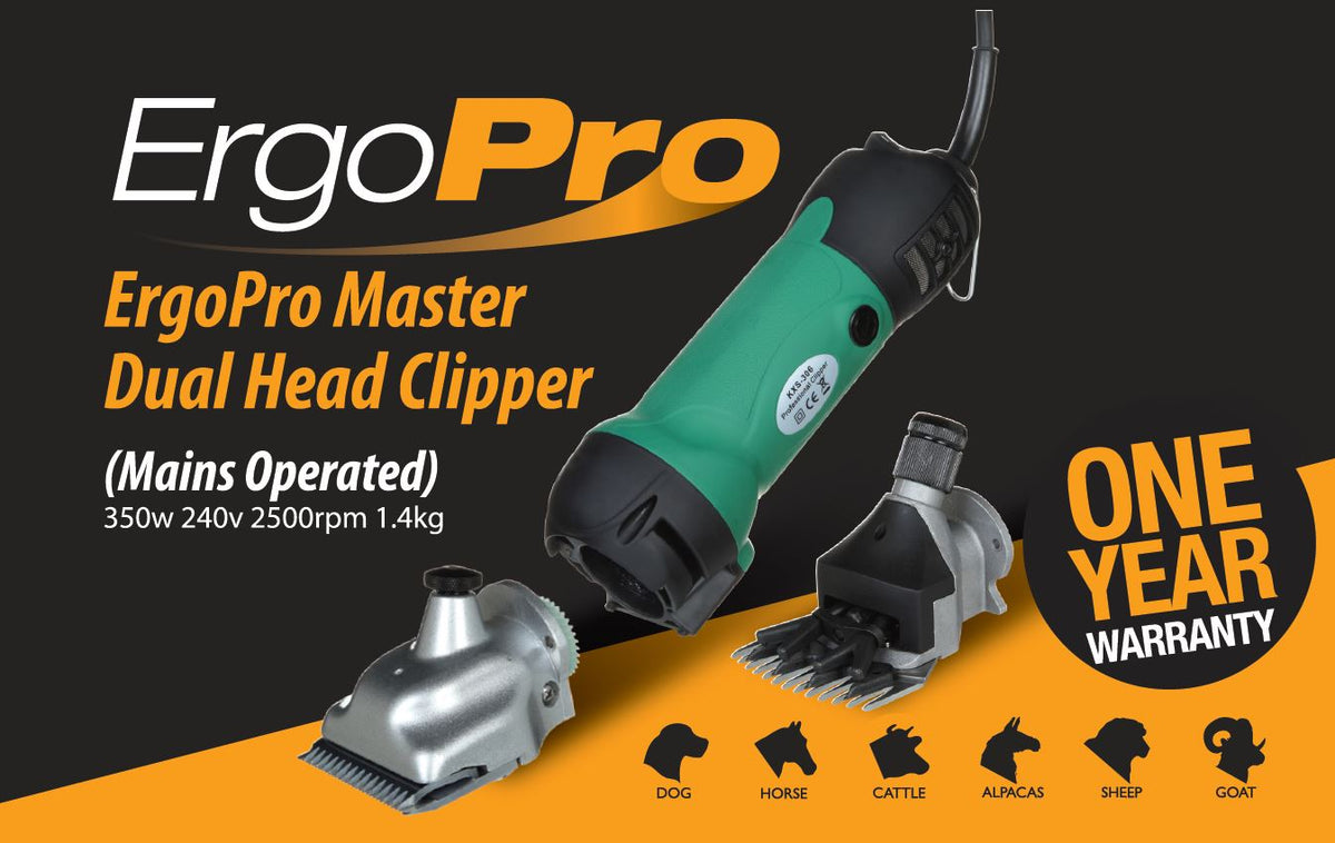 ErgoPro Master (Mains) Dual Head Clipper (Cattle, Horse, Sheep, Goat &amp; Dog)